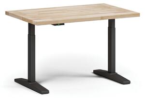 Výškovo nastaviteľný pracovný stôl do dielne, elektrický, 1200 x 800 x 690-1340 mm, čierna podnož