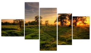Západ slnka v krajine, obrazy (Obraz 150x85cm)