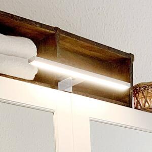 LED zrkadlo svetlo Mira, šírka 30 cm, chróm, kov, 4 000 K, Chrómová / strieborná, Kúpeľňa, kov, Nástenné svietidlo