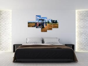Obraz traktora v poli (Obraz 150x85cm)