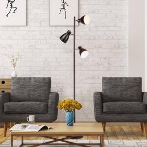 Stojacia lampa Gide, 3-pl., čierne, kov, E27, Čierna, Obývacia izba / jedáleň, kov, Stojaca lampa