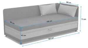 Jednolôžková posteľ s boxom Hirek 80x180 Ružová