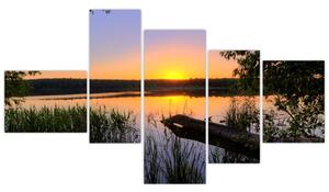 Obrázok jazera sa západom slnka (Obraz 150x85cm)