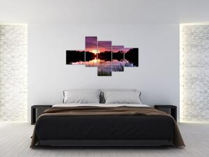 Obraz nočného jazera (Obraz 150x85cm)