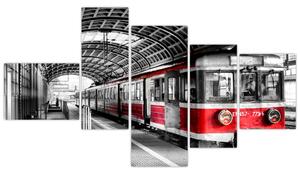 Vlaková stanica - moderný obraz (Obraz 150x85cm)