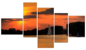 Západ slnka na vode - obraz na stenu (Obraz 150x85cm)