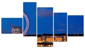 Londýnske oko v noci - obraz (Obraz 150x85cm)