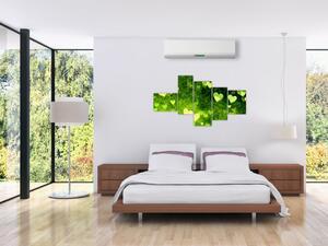 Zelená srdiečka - obraz do bytu (Obraz 150x85cm)