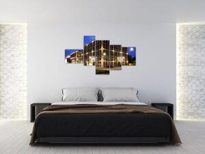 Osvetlené budovy - obraz (Obraz 150x85cm)