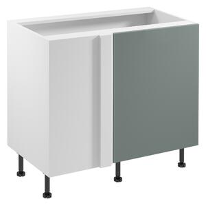 Predĺžená rohová skrinka SALERNO - šírka 100 cm, biela / zelená