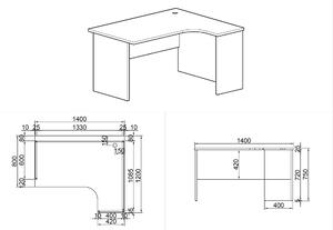 Rohový kancelársky pracovný stôl MIRELLI A+, pravý, biela/dub sonoma