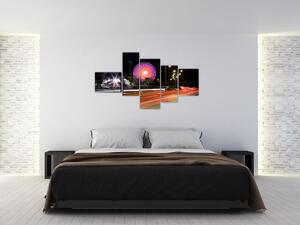 Nočné kolotoče - moderný obraz (Obraz 150x85cm)
