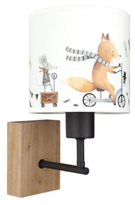 Brilagi - Nástenné svietidlo BOBO WOOD 1xE27/25W/230V dub/čierna/biela/zvieratká