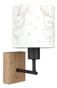 Brilagi - Nástenné svietidlo BOBO WOOD 1xE27/25W/230V dub/čierna/biela/zajačiky