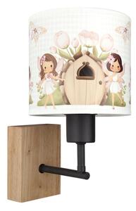 Brilagi - Nástenné svietidlo BOBO WOOD 1xE27/25W/230V dub/čierna/biela/ružová/víly