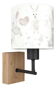Brilagi - Nástenné svietidlo BOBO WOOD 1xE27/25W/230V dub/čierna/biela/zajačiky