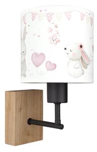 Brilagi - Nástenné svietidlo BOBO WOOD 1xE27/25W/230V dub/čierna/krémová/králičky