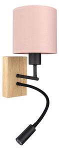 Brilagi - LED flexibilná lampa BOBO WOOD 1xE27/25W/230V + LED/3W dub/čierna/ružová