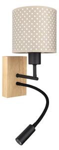 Brilagi - LED Flex. lampa BOBO WOOD 1xE27/25W/230V + LED/3W dub/čierna/béžová/bodkovaná