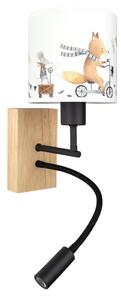 Brilagi - LED flexibilná lampa BOBO WOOD 1xE27/25W/230V + LED/3W dub/čierna/biela/zvierací vzor
