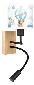 Brilagi-LED Flex. lampa BOBO WOOD 1xE27/25W/230V + LED/3W dub/čierna/biela/modrá/medová
