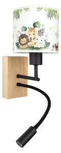 Brilagi-LED Flexibilná lampa BOBO WOOD 1xE27/25W/230V + LED/3W dub/čierna/biela/zelená/džungľa