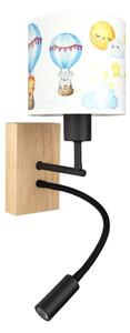 Brilagi - LED Flex. lampa BOBO WOOD 1xE27/25W/230V + LED/3W dub/čierna/biela/zvierací