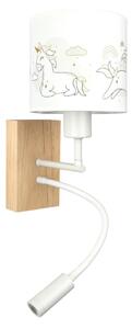 Brilagi - LED flexibilná lampa BOBO WOOD 1xE27/25W/230V + LED/3W dub/biela/jednorožce