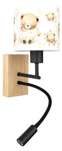 Brilagi - flexibilná LED lampa BOBO WOOD 1xE27/25W/230V + LED/3W dub/čierna/biela/medová