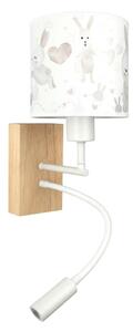 Brilagi - LED flexibilná lampa BOBO WOOD 1xE27/25W/230V + LED/3W dub/biela/zajačiky