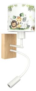 Brilagi - LED Flex lampa BOBO WOOD 1xE27/25W/230V + LED/3W dub/biela/zelená/džungľa