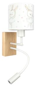Brilagi - LED Flex. lampa BOBO WOOD 1xE27/25W/230V + LED/3W dub/biela/zajačiky