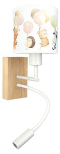 Brilagi - LED flexibilná lampa BOBO WOOD 1xE27/25W/230V + LED/3W dub/biela/zvieratká