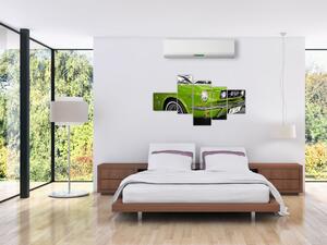 Zelené auto - obraz (Obraz 150x85cm)