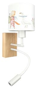 Brilagi - LED Flex. lampa BOBO WOOD 1xE27/25W/230V + LED/3W dub/biela/zvieratká