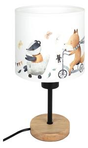 Brilagi - Stolová lampa BOBO WOOD 1xE27/25W/230V dub/čierna/biela/zvieratká