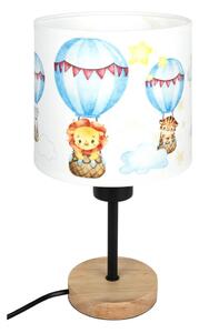 Brilagi - Stolná lampa BOBO WOOD 1xE27/25W/230V dub/čierna/biela/zvieratká