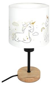 Brilagi - Stolová lampa BOBO WOOD 1xE27/25W/230V dub/čierna/biela/jednorožce