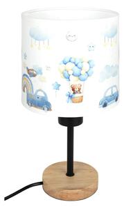 Brilagi - Stolná lampa BOBO WOOD 1xE27/25W/230V dub/čierna/biela/modrá/medvedíky
