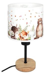 Brilagi - Stolná lampa BOBO WOOD 1xE27/25W/230V dub/čierna/biela/zvieratká