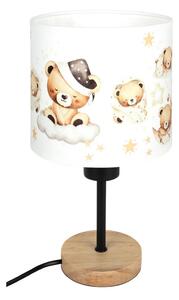 Brilagi - Stolná lampa BOBO WOOD 1xE27/25W/230V dub/čierna/biela/medvedíky