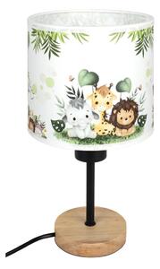 Brilagi - Stolná lampa BOBO WOOD 1xE27/25W/230V dub/čierna/biela/zelená/džungľa