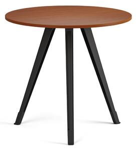 Konferenčný stôl PRIMO ZEN, priemer 80 cm, čierna podnož, čerešňa