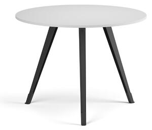 Konferenčný stôl PRIMO ZEN, priemer 100 cm, čierna podnož, biela