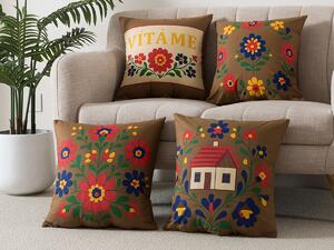 XPOSE® Set obliečok na vankúš VESELKA 43x43 cm - 4ks