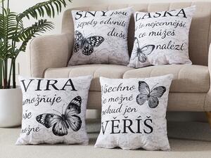 XPOSE® Set obliečok na vankúš MOTIVÁCIA 40x40 cm - set 4 ks