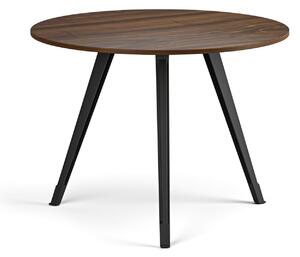 Konferenčný stôl PRIMO ZEN, priemer 100 cm, čierna podnož, orech