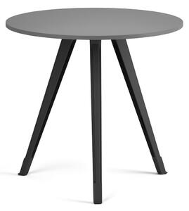 Konferenčný stôl PRIMO ZEN, priemer 80 cm, čierna podnož, grafit