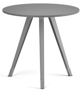 Konferenčný stôl PRIMO ZEN, priemer 80 cm, sivostrieborná podnož, grafit