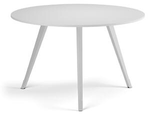 Konferenčný stôl PRIMO ZEN, priemer 120 cm, biela podnož, biela